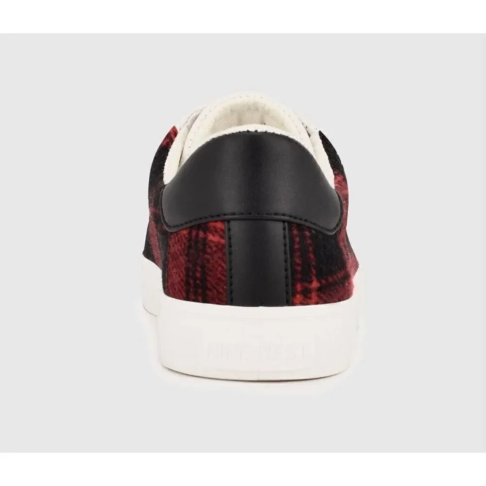 Nine West Best Casual Red Plaid Sneakers